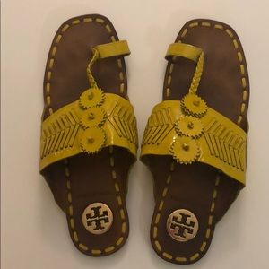 Yellow Leather Tory Burch sandals